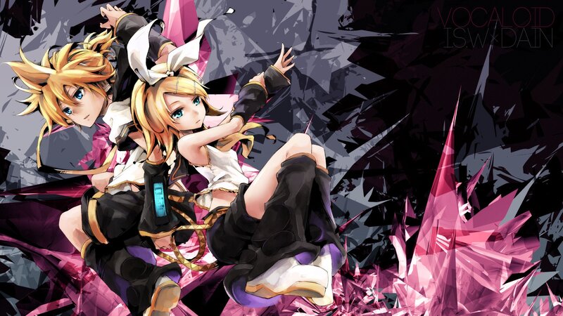 Two Anime Characters — Pink, Dramatic, Digital Art, Crystals