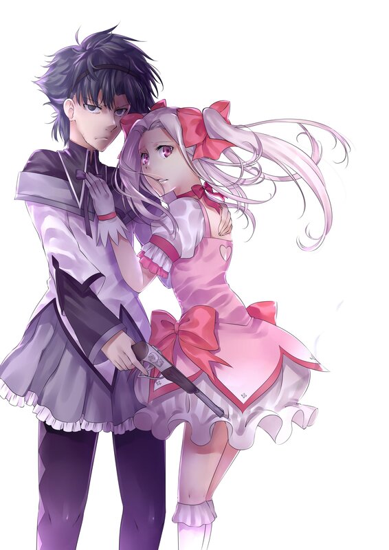 Two Anime Characters — Pink, Dramatic, Gun