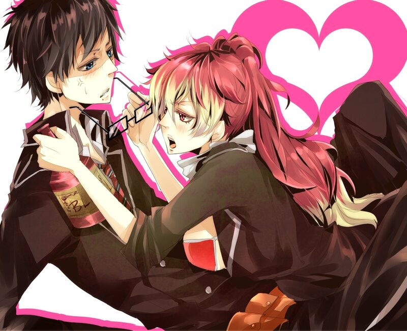 Two Anime Characters — Pink, Dramatic, Heart Shape