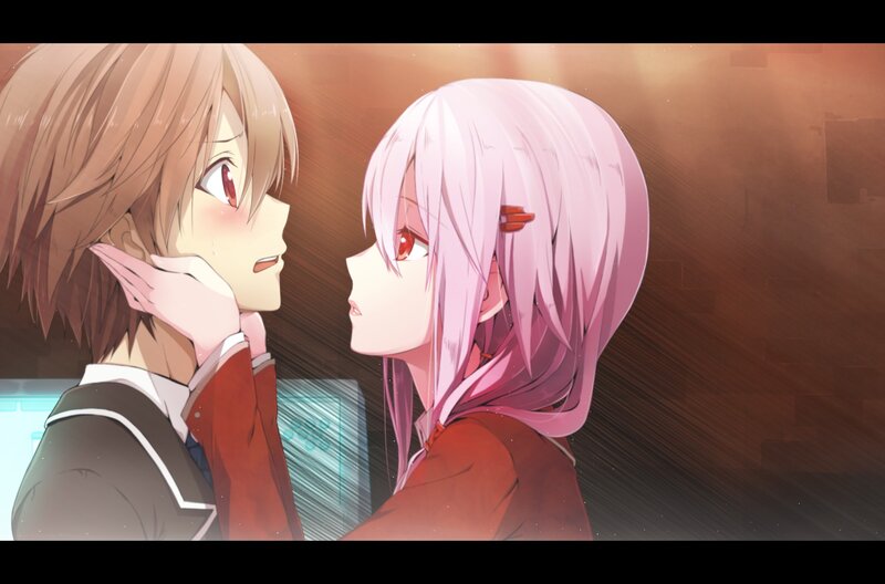 Two Anime Characters — Pink, Dramatic, School Uniform, Blush