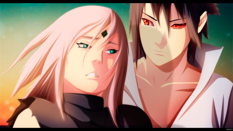Two Anime Characters — Pink, Dramatic, Sunset, Sakura Haruno