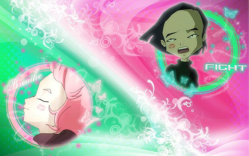 Two Anime Characters — Pink, Dynamic, Digital Art