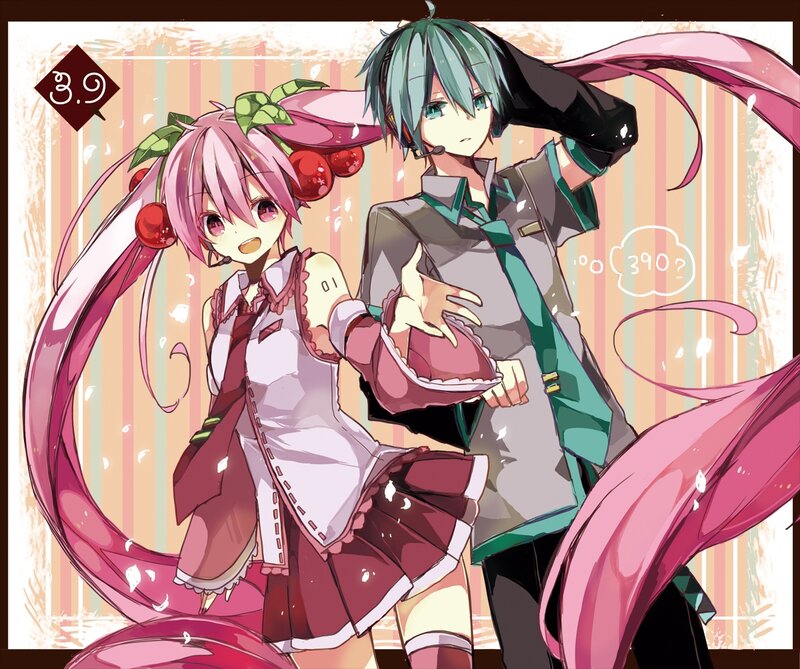 Two Anime Characters — Pink, Playful, Cherry