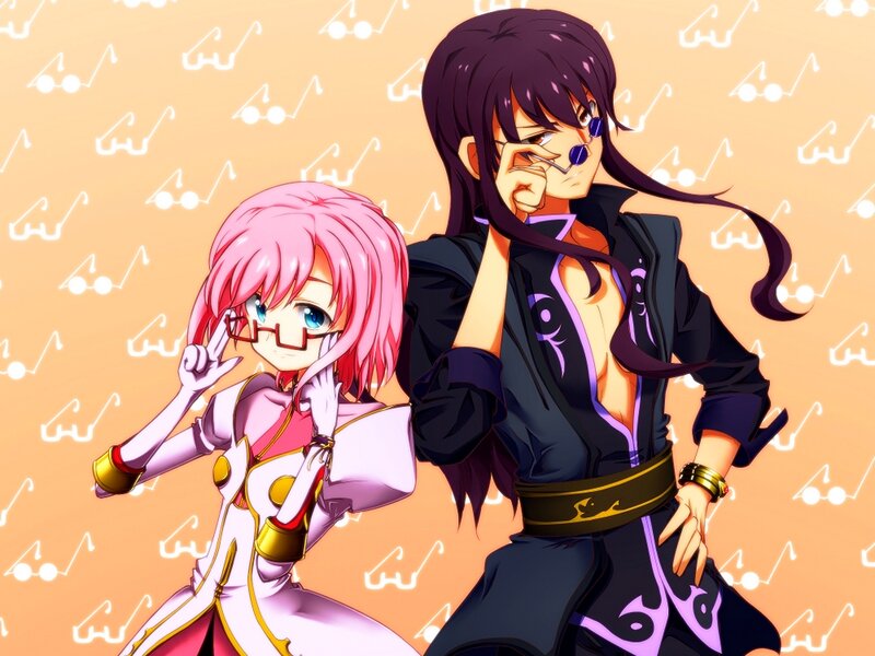 Two Anime Characters — Pink, Playful, Glasses