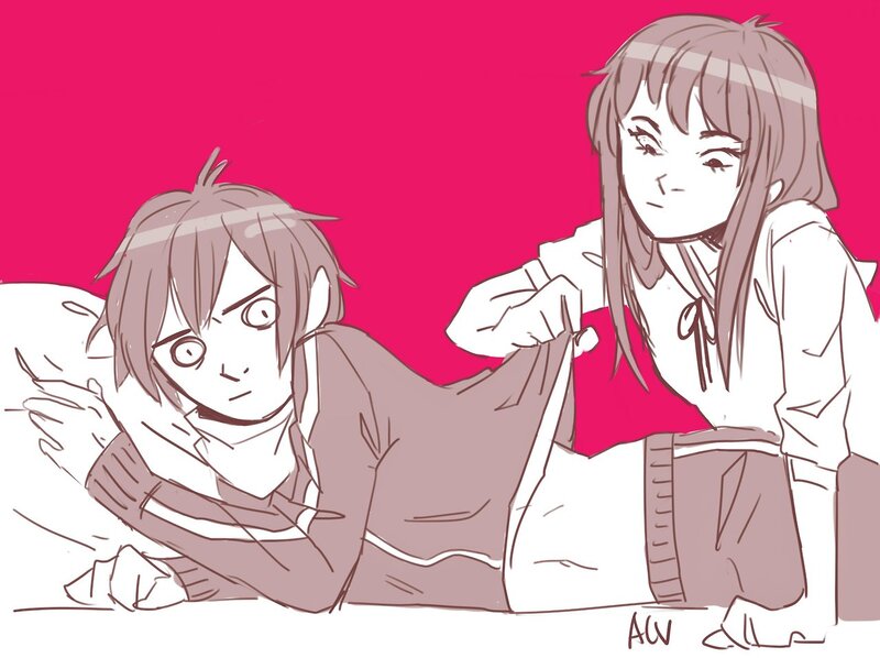Two Anime Characters — Pink, Playful, Manga