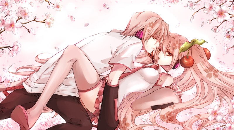 Two Anime Characters — Pink, Romantic, Spring