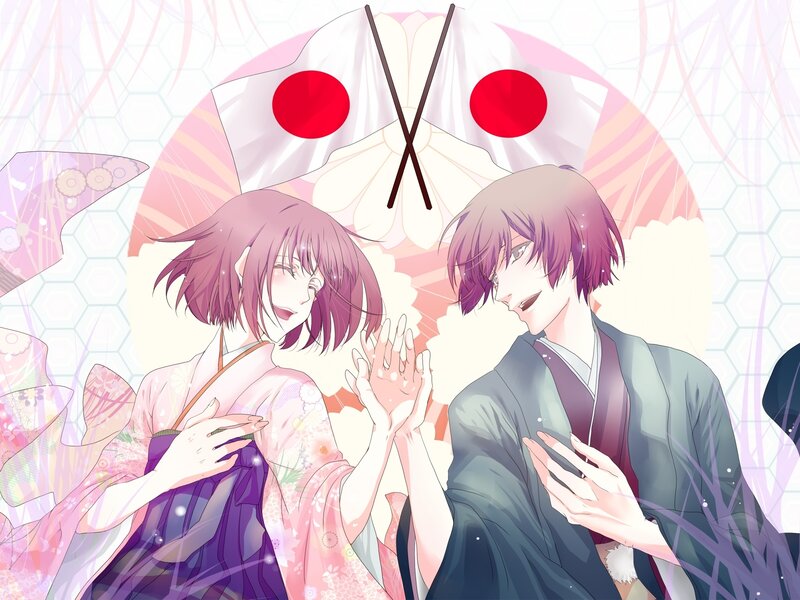 Two Anime Characters — Pink, Serene, Kimono