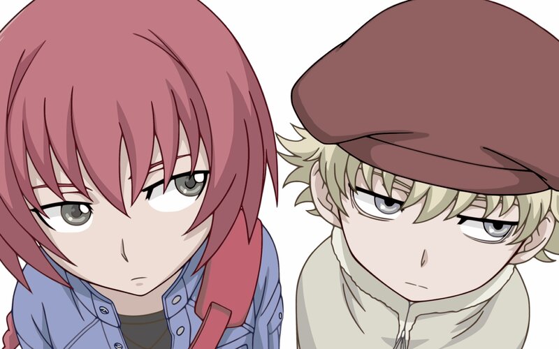 Two Anime Characters — Pink, Serious, Anime Art