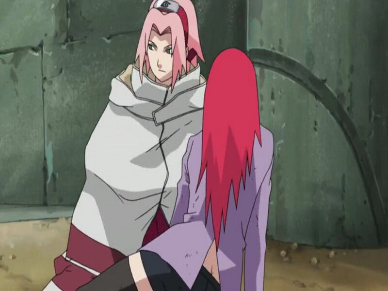 Two Anime Characters — Pink, Serious