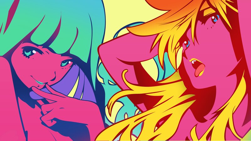 Two Anime Characters — Pink, Vibrant, Hair