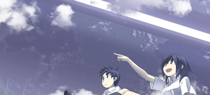 Two Anime Characters Pointing — Purple