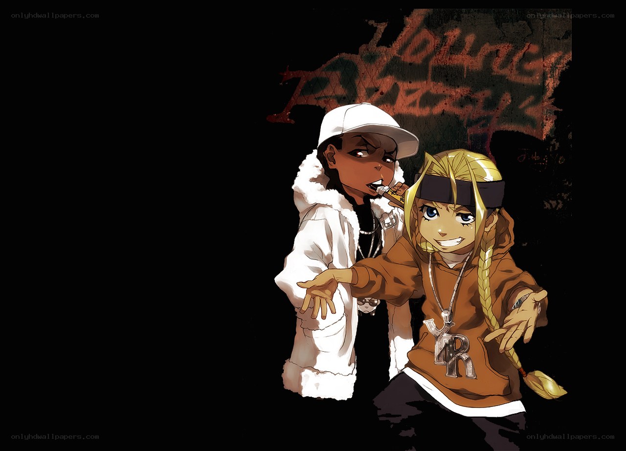 two anime characters posing