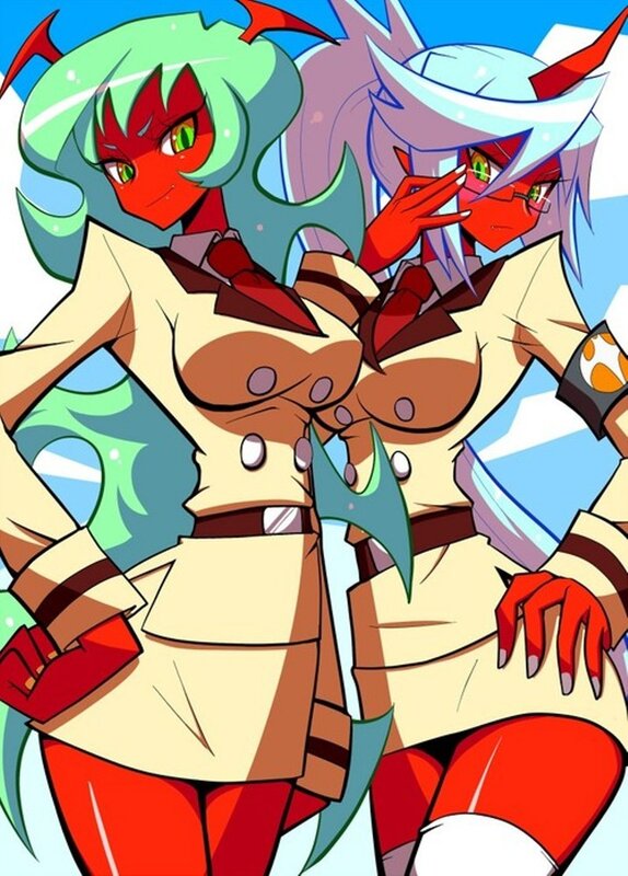 two anime characters posing
