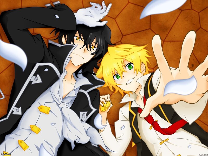 two anime characters posing