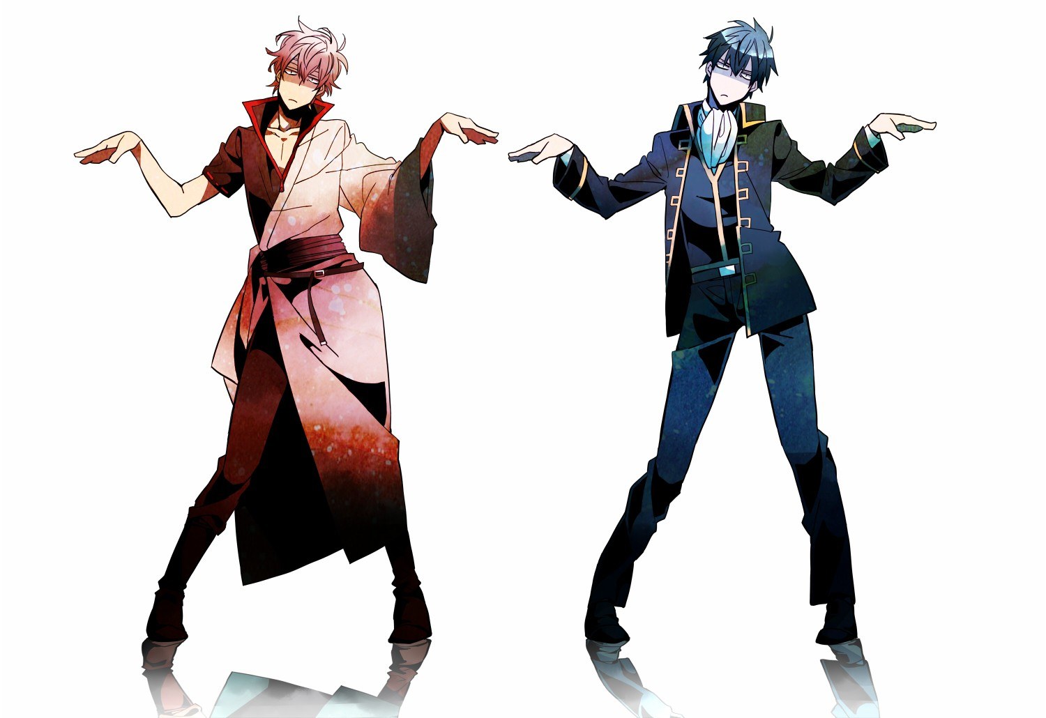 two anime characters posing