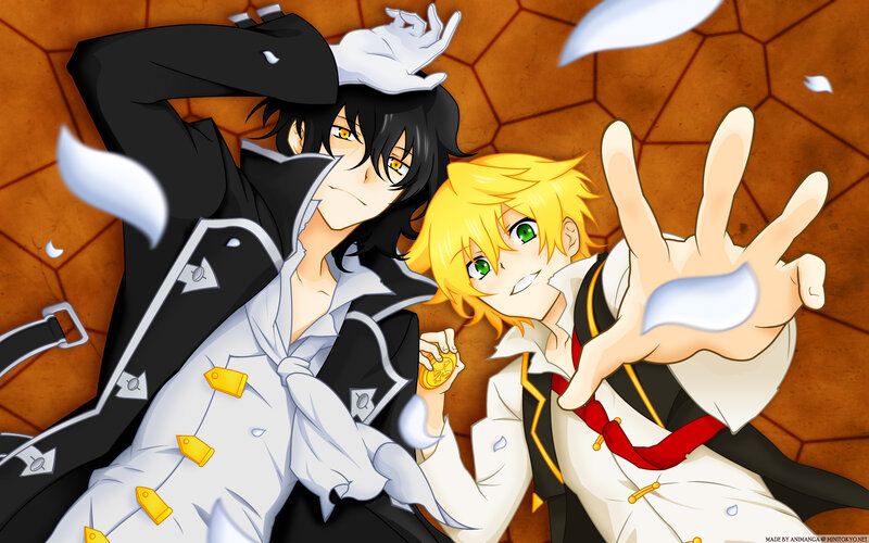 two anime characters posing