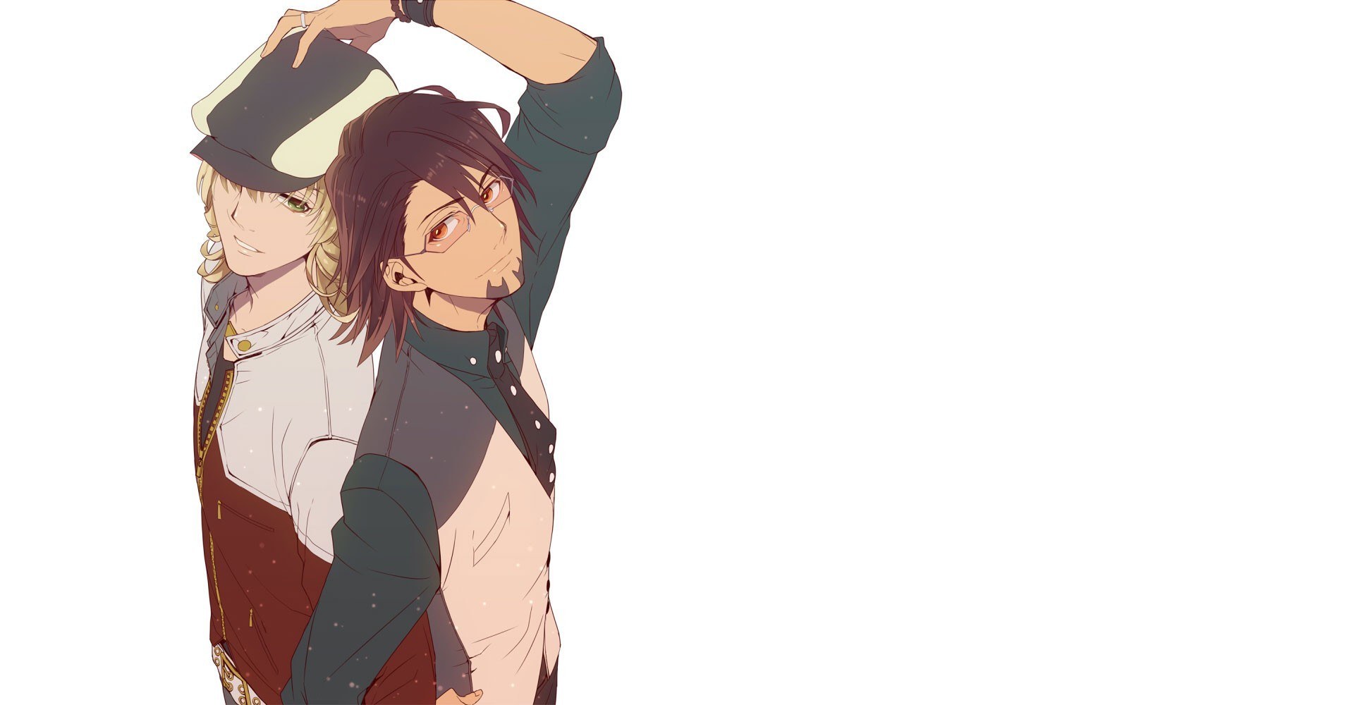 two anime characters posing together