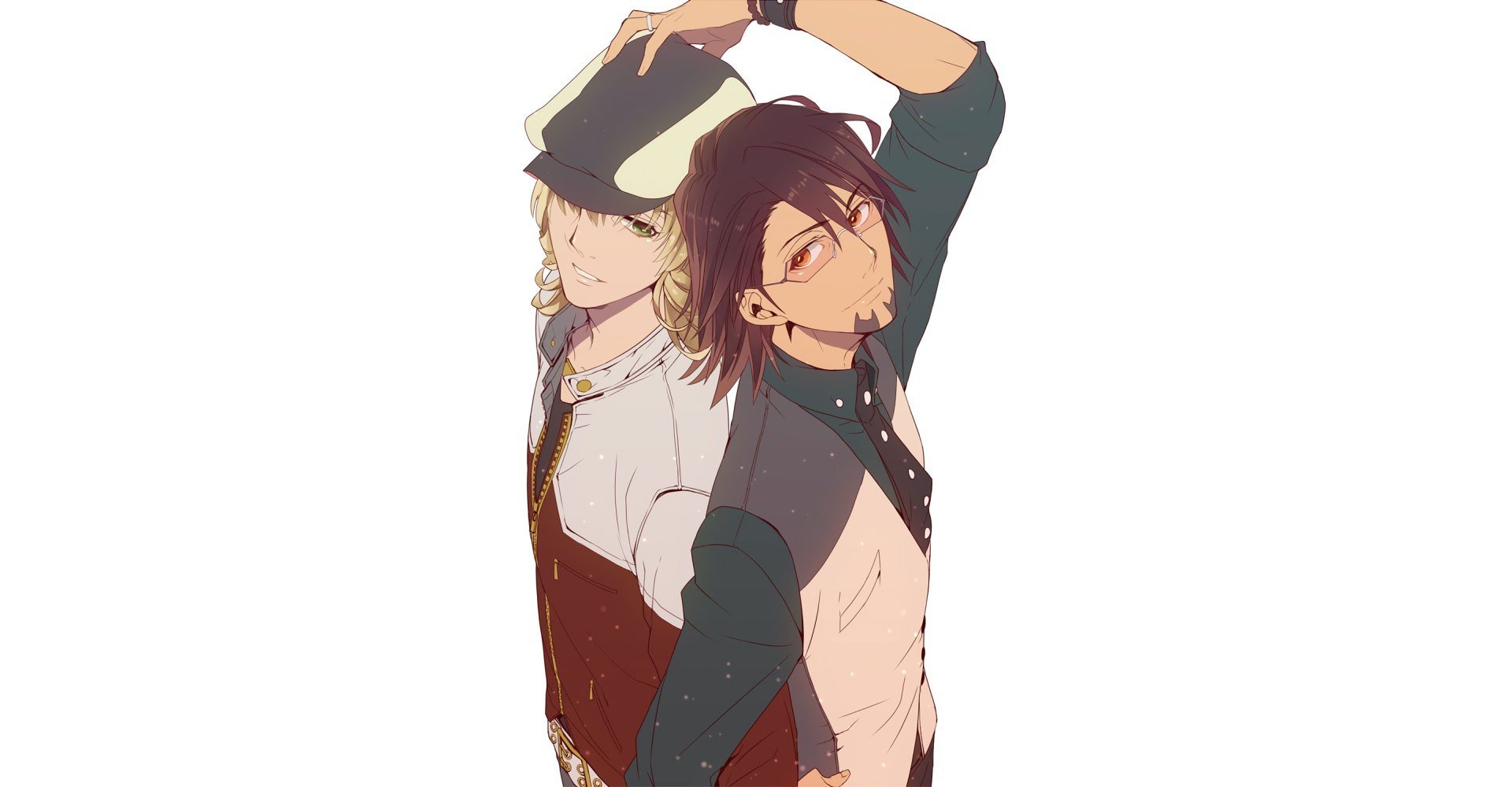 Two anime characters posing together