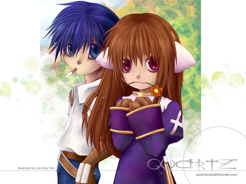 Two Anime Characters — Purple, Calm, Afternoon