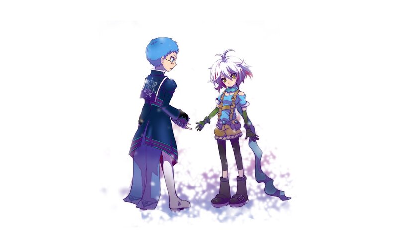 Two Anime Characters — Purple, Calm, Winter, Digital Art