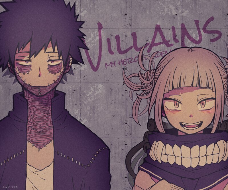 Two Anime Characters — Purple, Dark, Graffiti