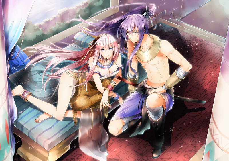 Two Anime Characters — Purple, Dramatic, Afternoon