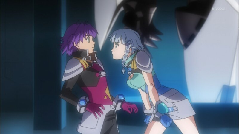 Two Anime Characters — Purple, Dramatic, Armor