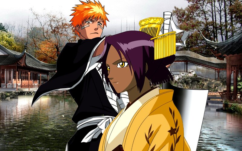 Two Anime Characters — Purple, Dramatic, Autumn