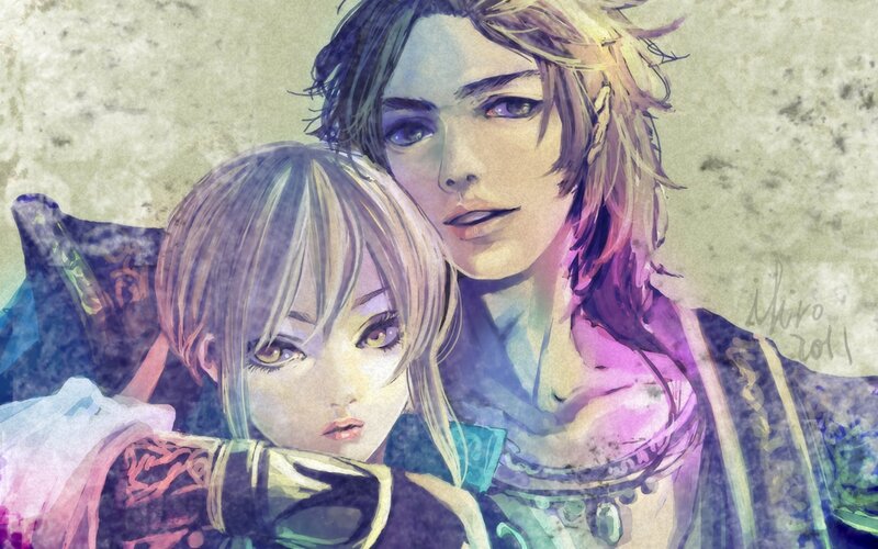 Two Anime Characters — Purple, Dramatic, Digital Art, Artwork