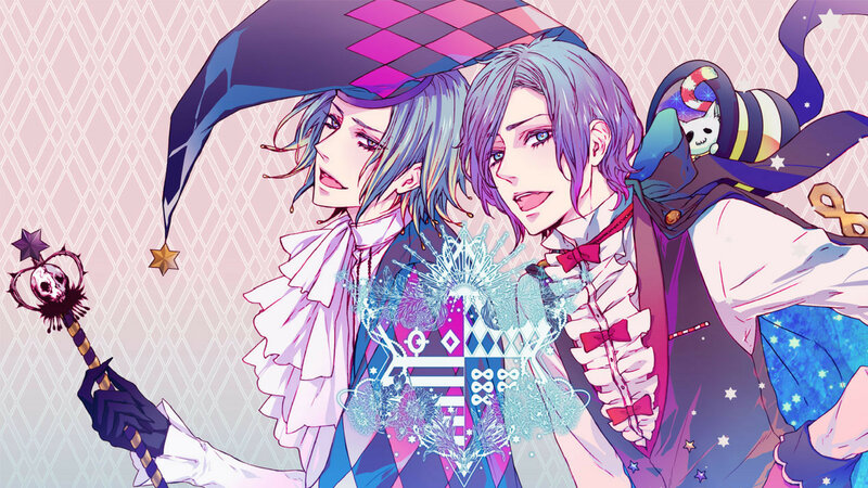 Two Anime Characters — Purple, Dramatic, Digital Art, Jester Hats