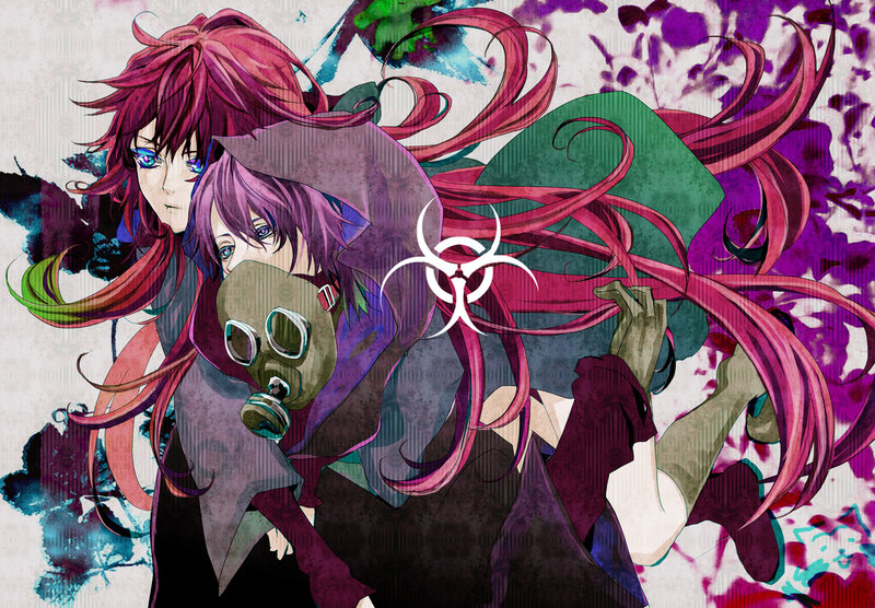 Two Anime Characters — Purple, Dramatic, Digital Art