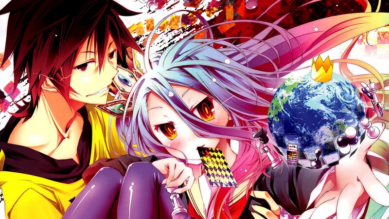 Two Anime Characters — Purple, Dramatic, Earth Globe