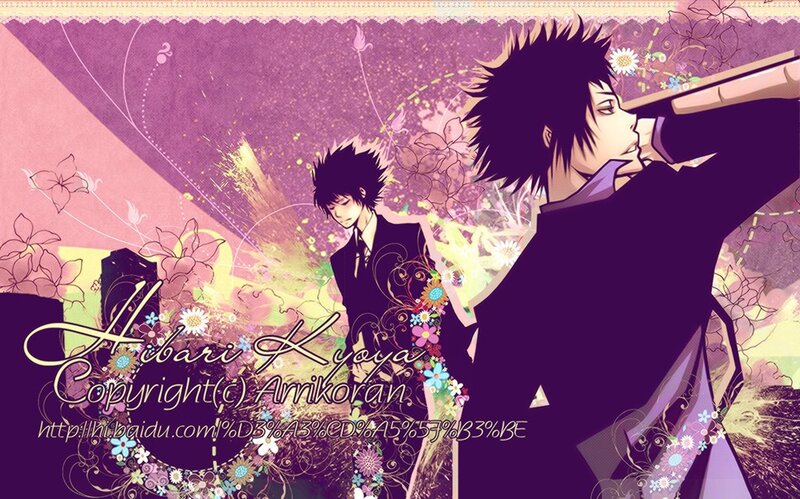 Two Anime Characters — Purple, Dramatic, Flowers, Suits