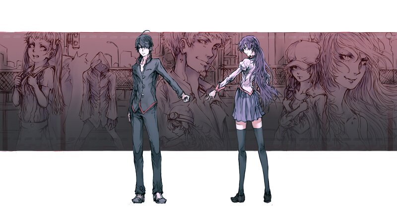 Two Anime Characters — Purple, Dramatic, Manga, Sketches
