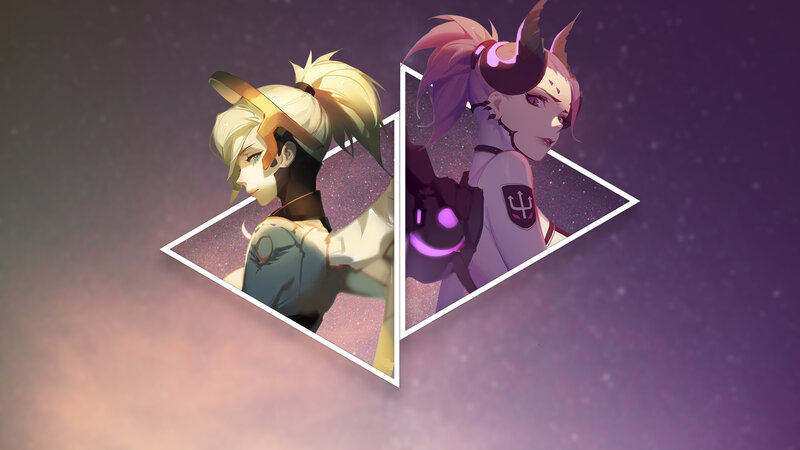 Two Anime Characters — Purple, Dramatic, Night, Digital Art, Anime Art
