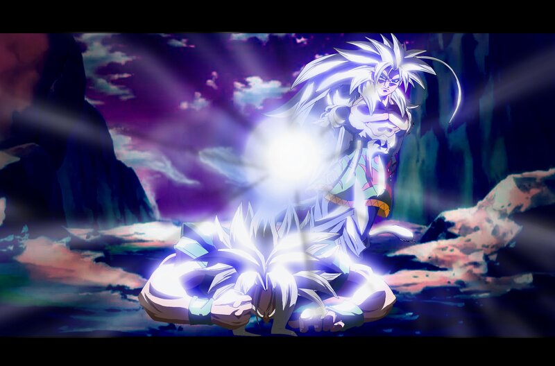 Two Anime Characters — Purple, Dramatic, Night, Energy Blast