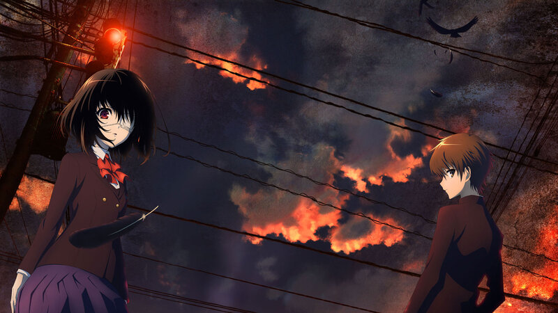 Two Anime Characters — Purple, Dramatic, Night, Fire