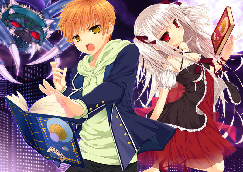 Two Anime Characters — Purple, Dramatic, Night, Monster