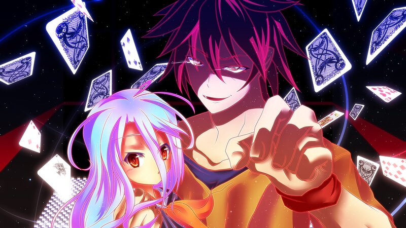 Two Anime Characters — Purple, Dramatic, Night, Playing Cards