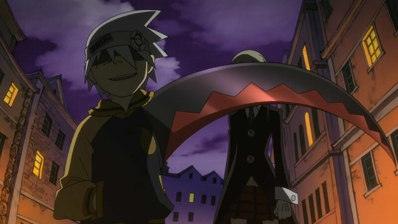 Two Anime Characters — Purple, Dramatic, Night