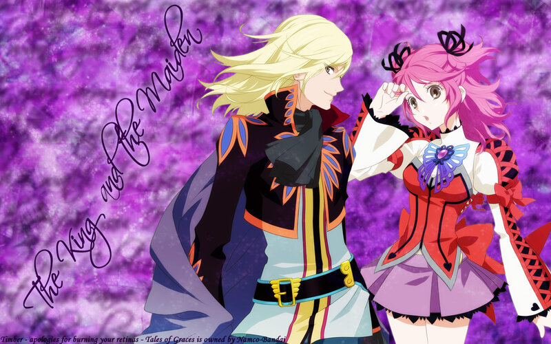 Two Anime Characters — Purple, Dramatic, Purple Background, Text