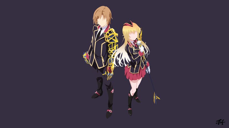 Two Anime Characters — Purple, Dramatic, School Uniforms