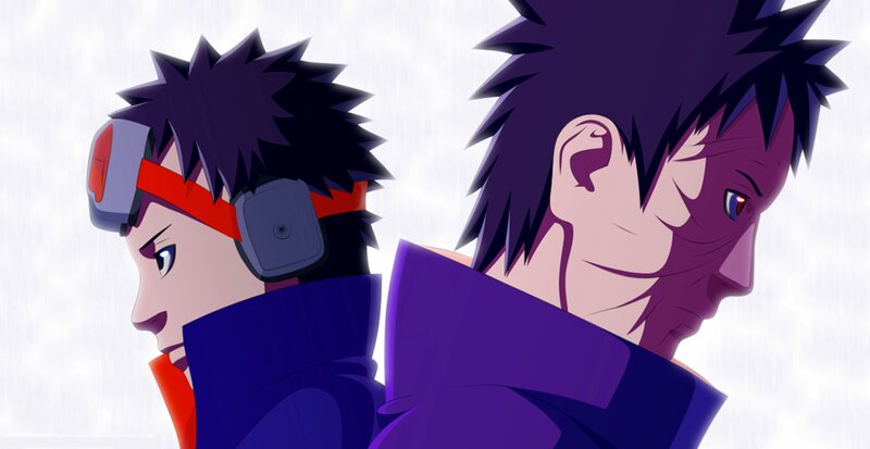 Two Anime Characters — Purple, Dramatic, Spiky Hair