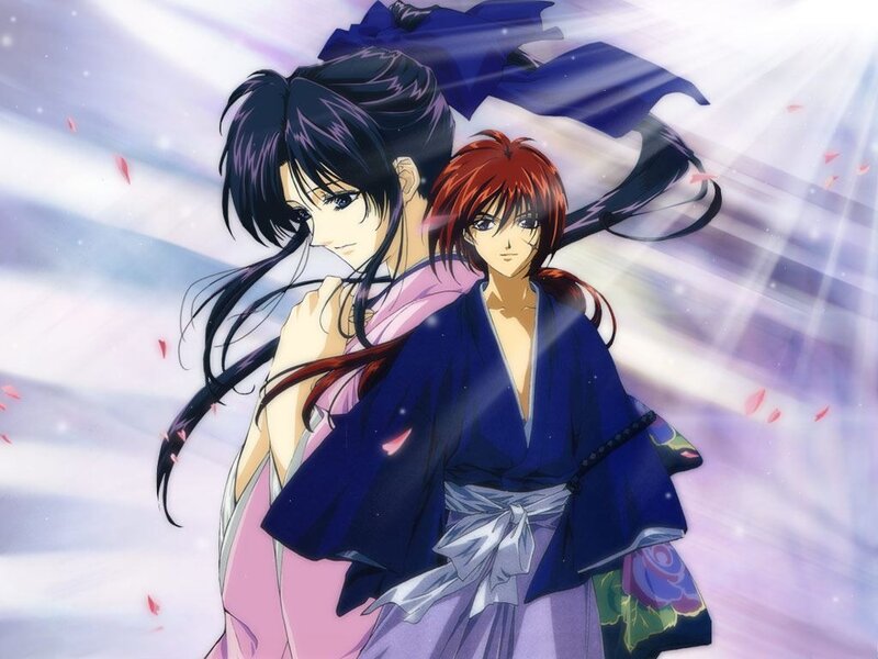 Two Anime Characters — Purple, Dramatic, Spring, Kimono