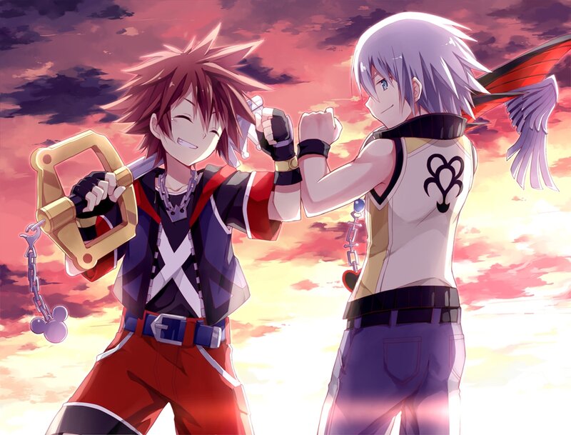 Two Anime Characters — Purple, Dramatic, Sunset, Keyblade