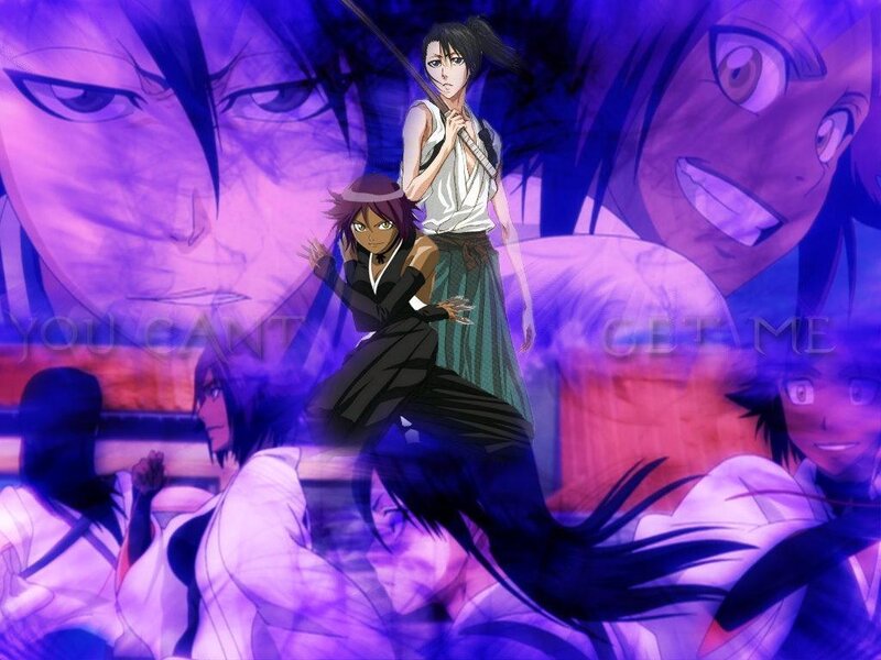 Two Anime Characters — Purple, Dramatic, Sword, Faces