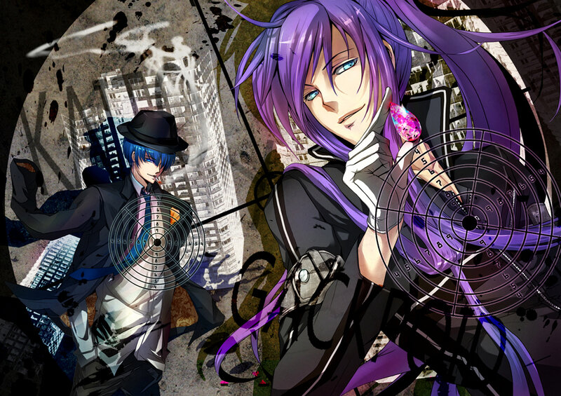 Two Anime Characters — Purple, Dramatic, Target
