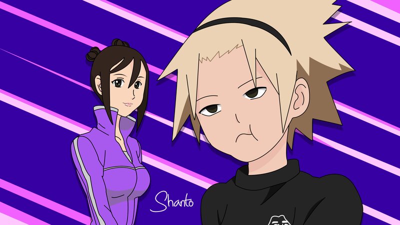 Two Anime Characters — Purple, Dramatic, Woman, Man