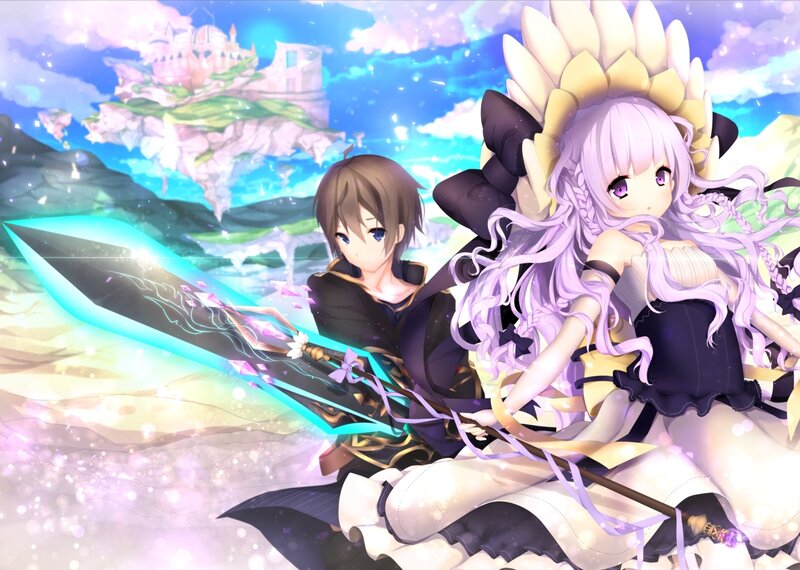 Two Anime Characters — Purple, Fantasy, Sword