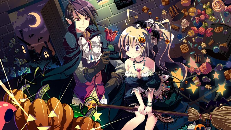 Two Anime Characters — Purple, Festive, Night